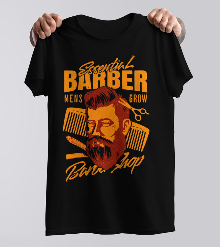 Essential Barber Mens Grow Barber Shop T-Shirt