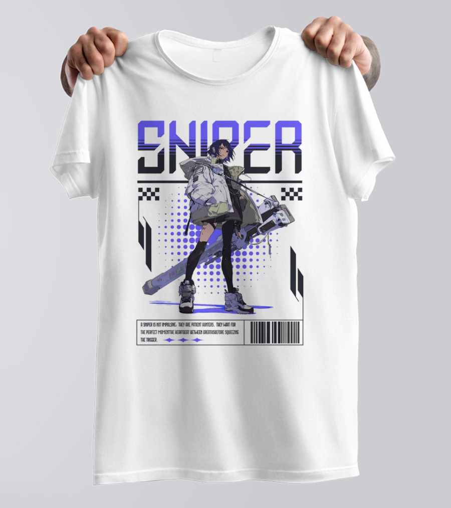 SNIPER Neo-Tokyo Military Warrior Tactical Future Perspective Assassination Squad T-Shirt