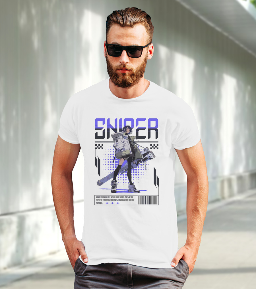 SNIPER Neo-Tokyo Military Warrior Tactical Future Perspective Assassination Squad T-Shirt