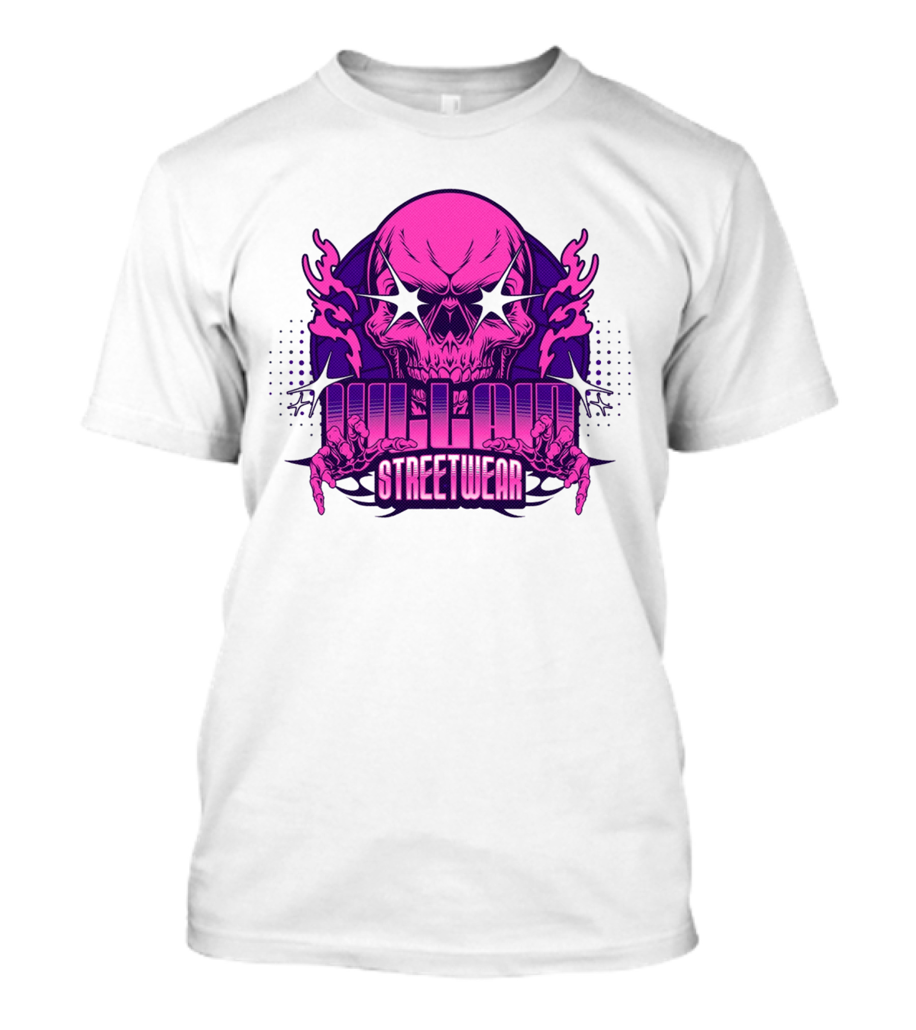 Villain Streetwear Skull Flames Urban Gothic Aesthetic T-Shirt