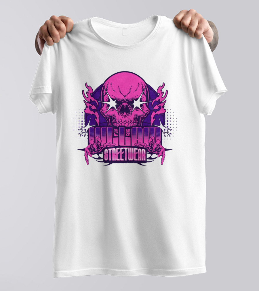Villain Streetwear Skull Flames Urban Gothic Aesthetic T-Shirt
