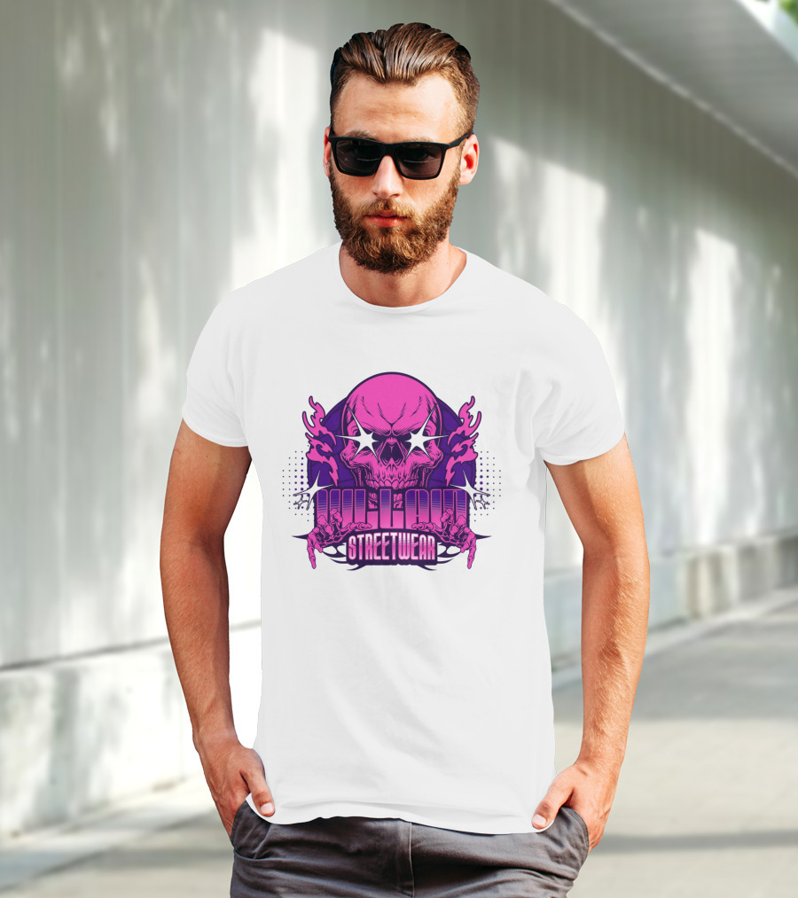 Villain Streetwear Skull Flames Urban Gothic Aesthetic T-Shirt