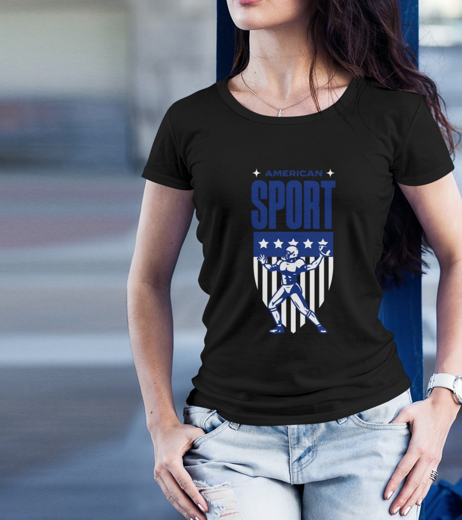 American Sport Football Icon Shield T-Shirt