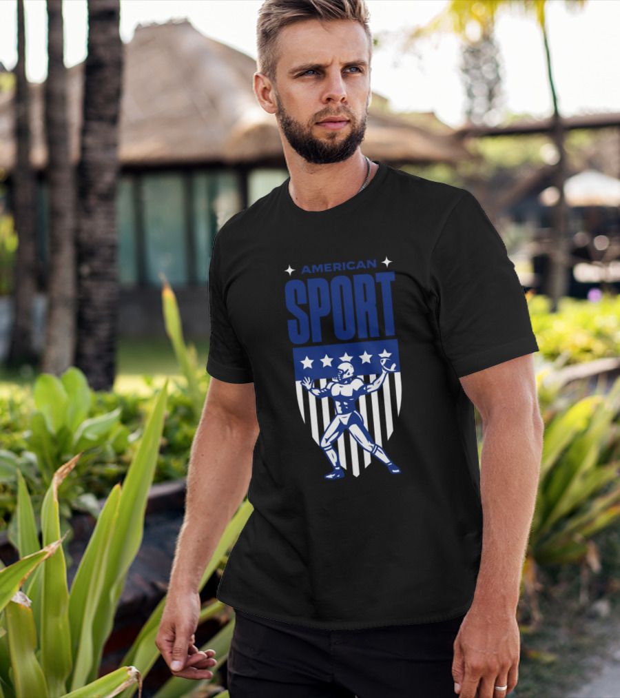 American Sport Football Icon Shield T-Shirt