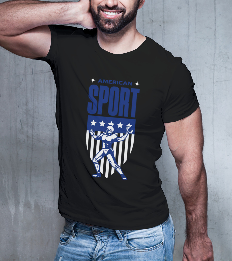 American Sport Football Icon Shield T-Shirt