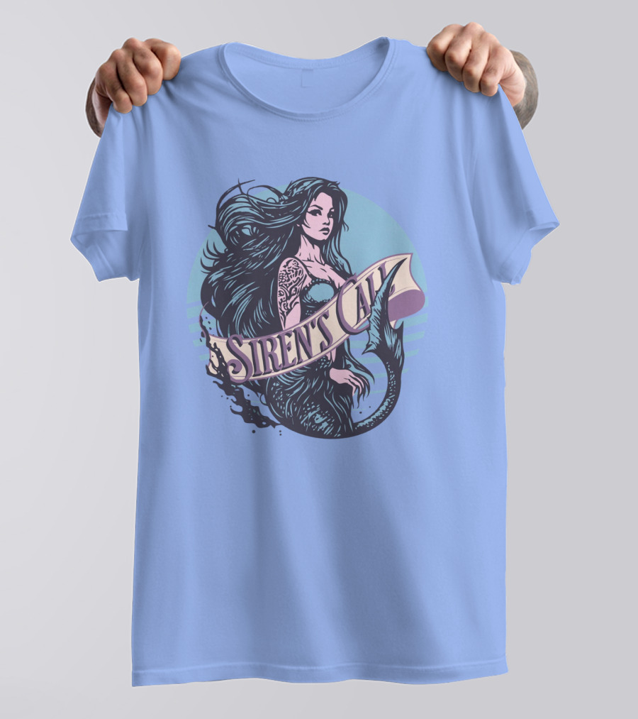 Siren's Call Mermaid Tattoo Ocean Waves T-Shirt