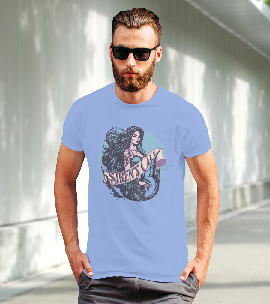 Siren's Call Mermaid Tattoo Ocean Waves T-Shirt