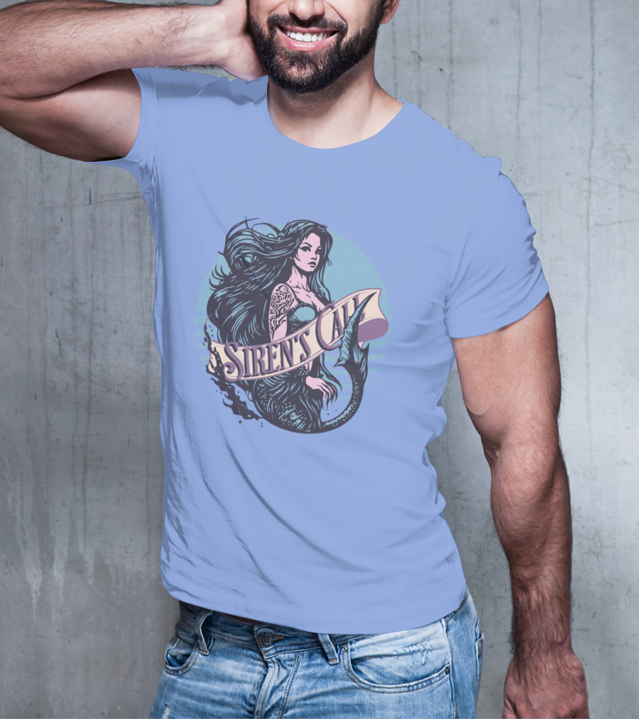 Siren's Call Mermaid Tattoo Ocean Waves T-Shirt
