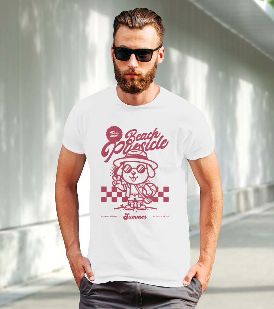 Trademark Beach Pupsicle Summer Aesthetic Retro T-Shirt