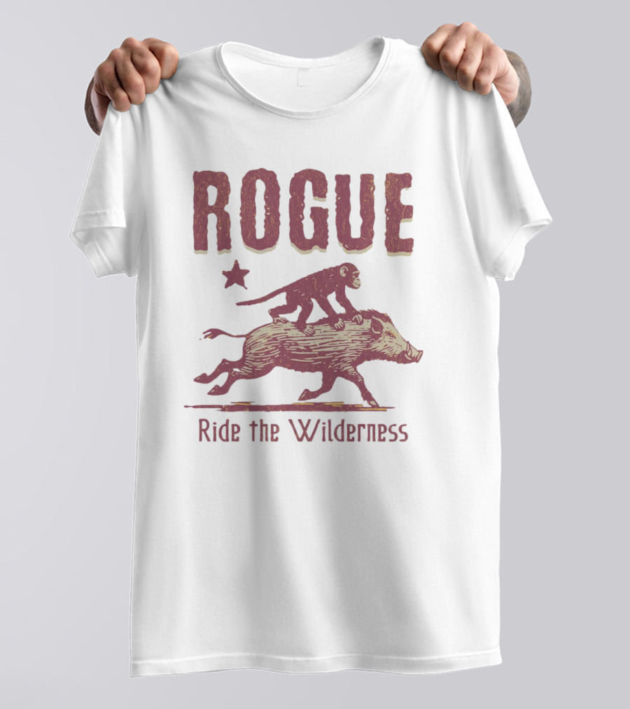 ROGUE Ride The Wilderness Monkey On Boar Adventure T-Shirt