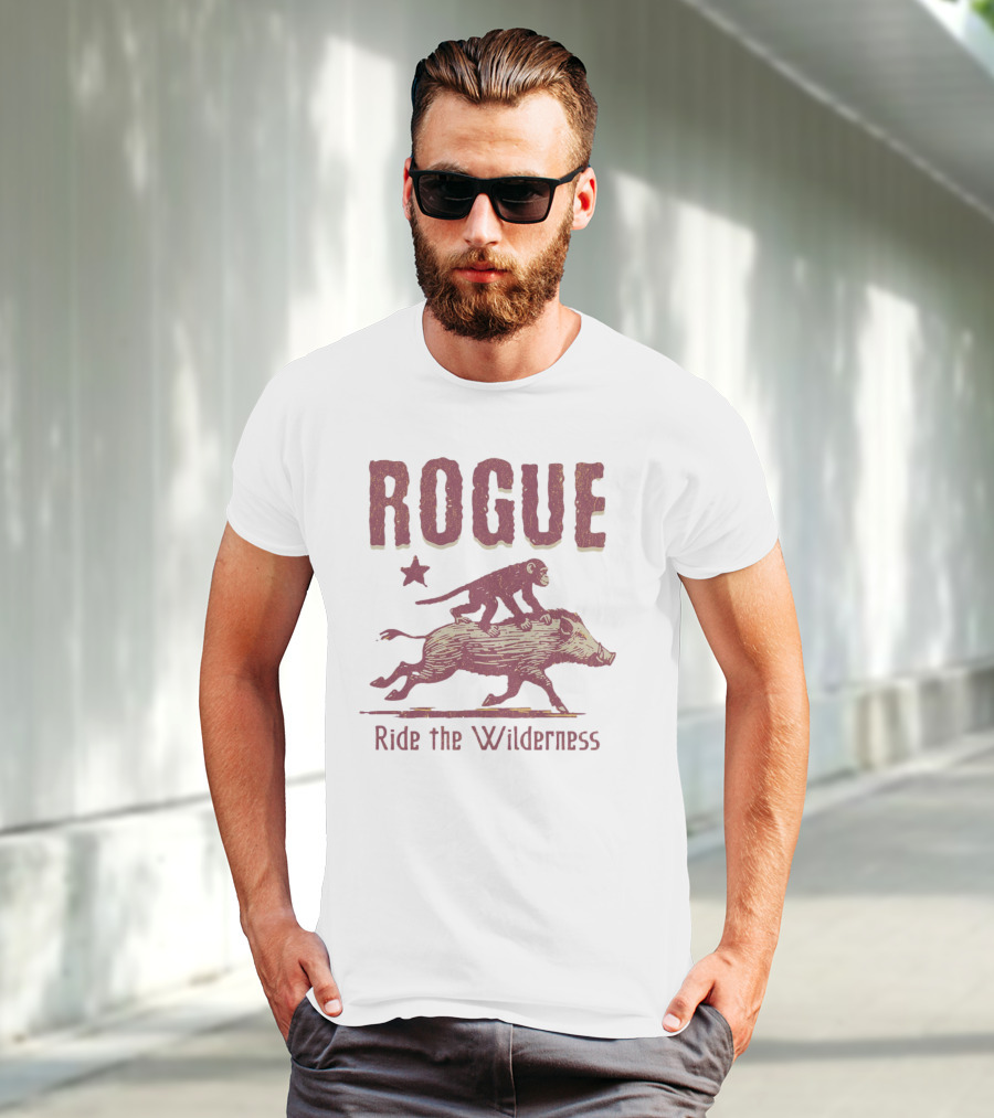 ROGUE Ride The Wilderness Monkey On Boar Adventure T-Shirt