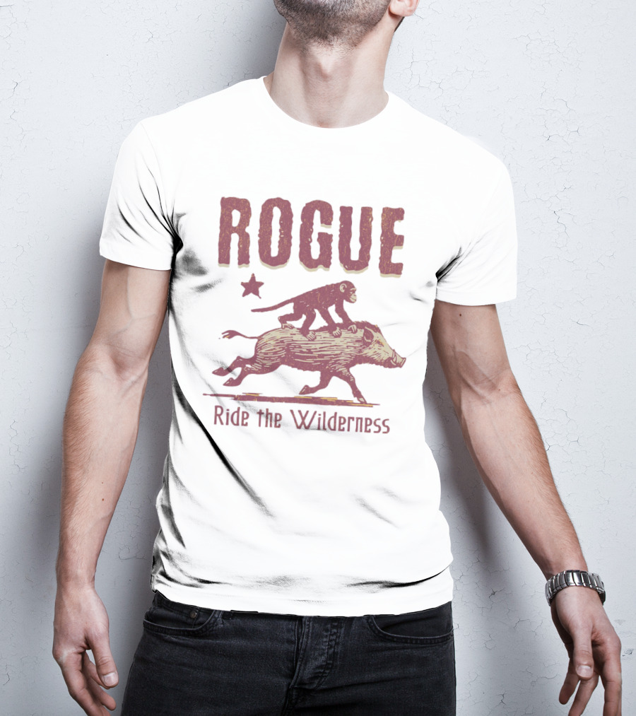 ROGUE Ride The Wilderness Monkey On Boar Adventure T-Shirt