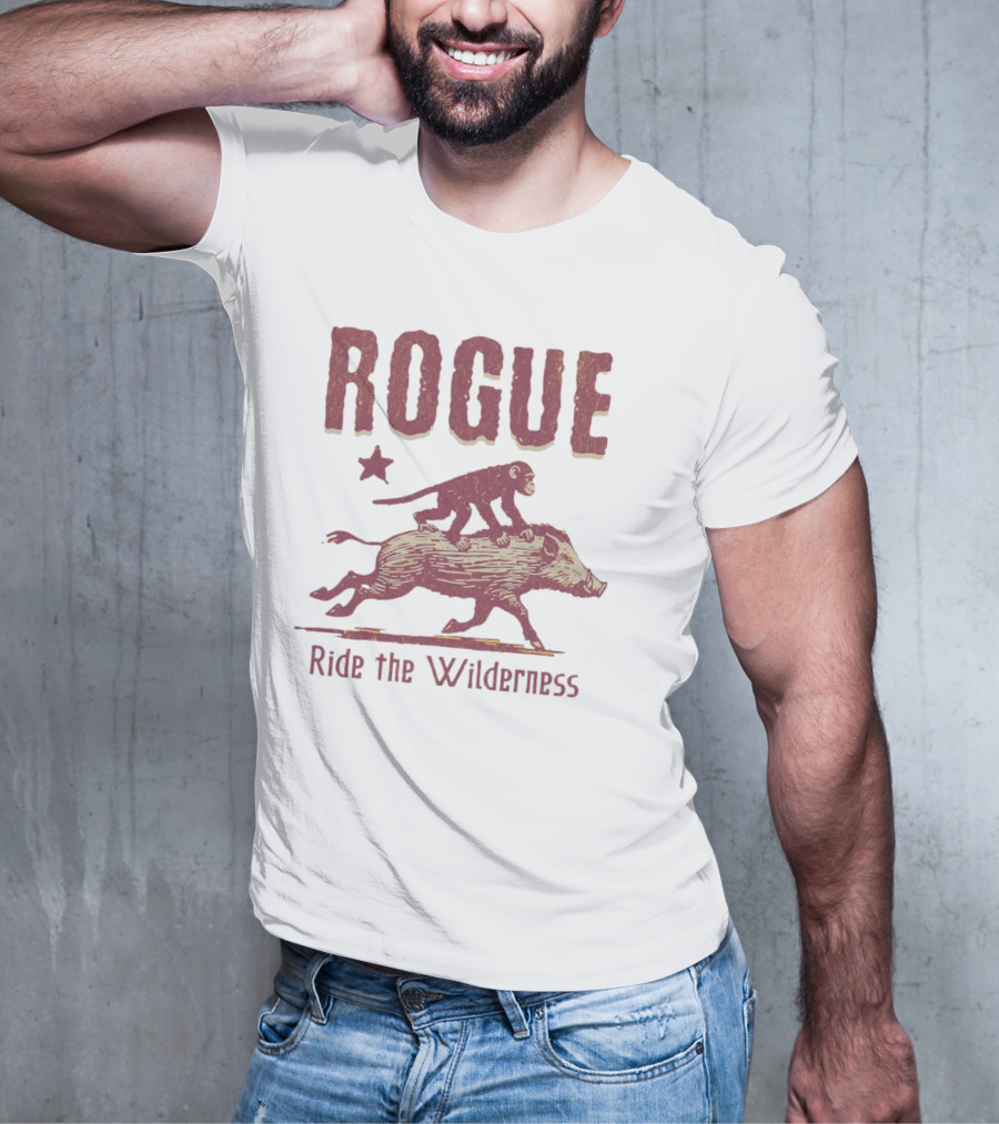 ROGUE Ride The Wilderness Monkey On Boar Adventure T-Shirt