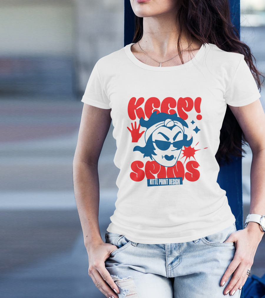 Keep Spins Kittl Print T-Shirt