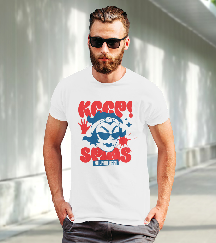 Keep Spins Kittl Print T-Shirt