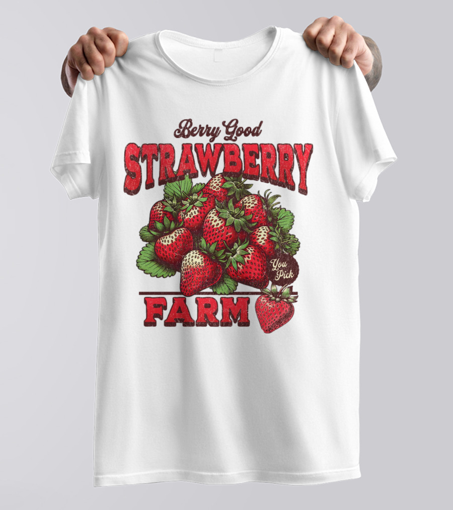 Berry Good Strawberry Farm You Pick Produce Vintage T-Shirt