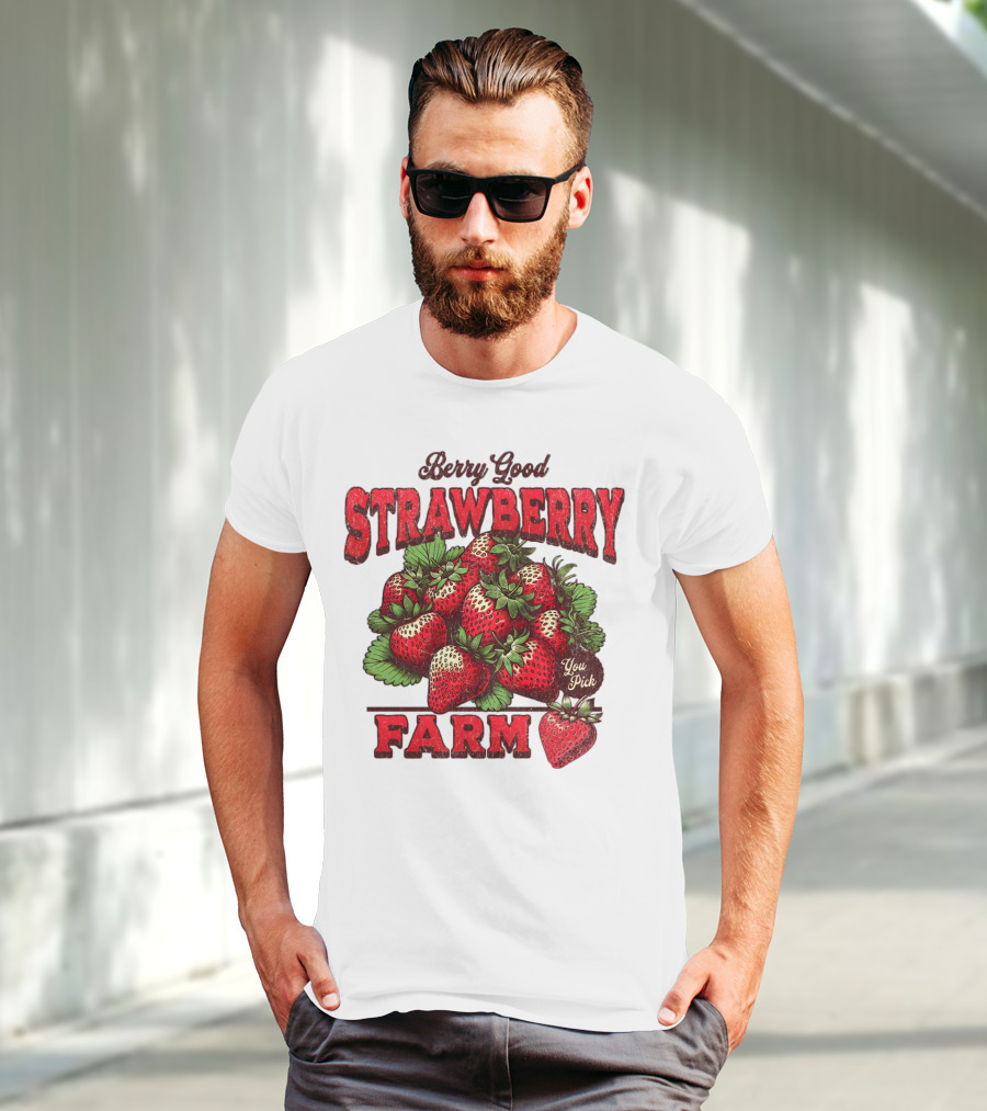 Berry Good Strawberry Farm You Pick Produce Vintage T-Shirt