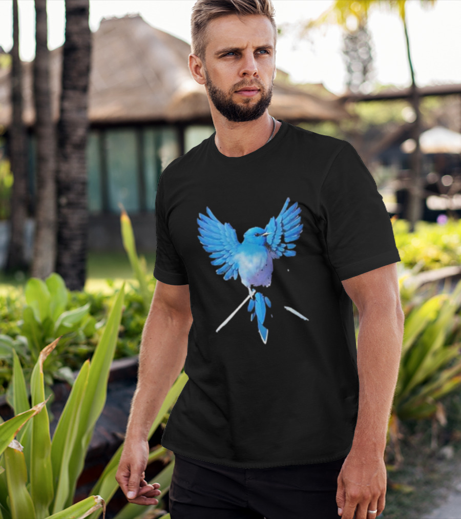 Blue Bird With Outstretched Wings T-Shirt