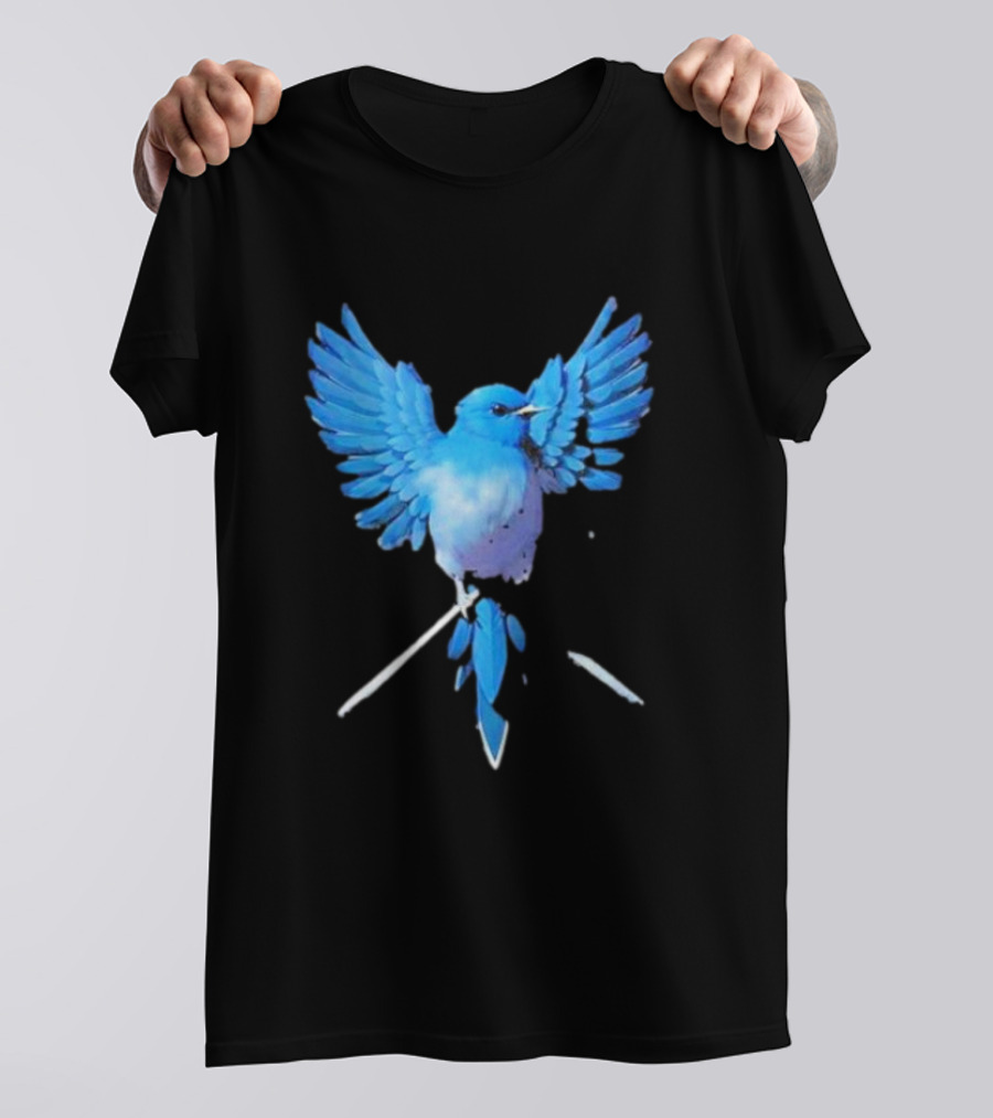 Blue Bird With Outstretched Wings T-Shirt