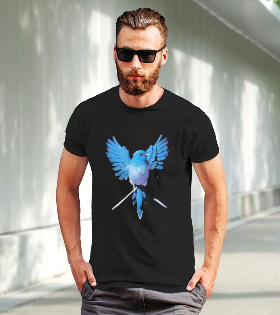 Blue Bird With Outstretched Wings T-Shirt