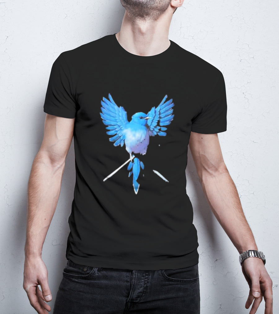 Blue Bird With Outstretched Wings T-Shirt