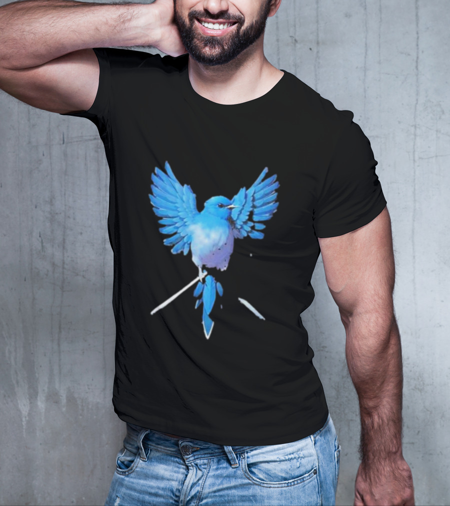 Blue Bird With Outstretched Wings T-Shirt
