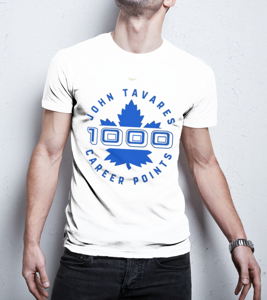 John Tavares 1000 Career Points Maple Leaf Achievement T-Shirt