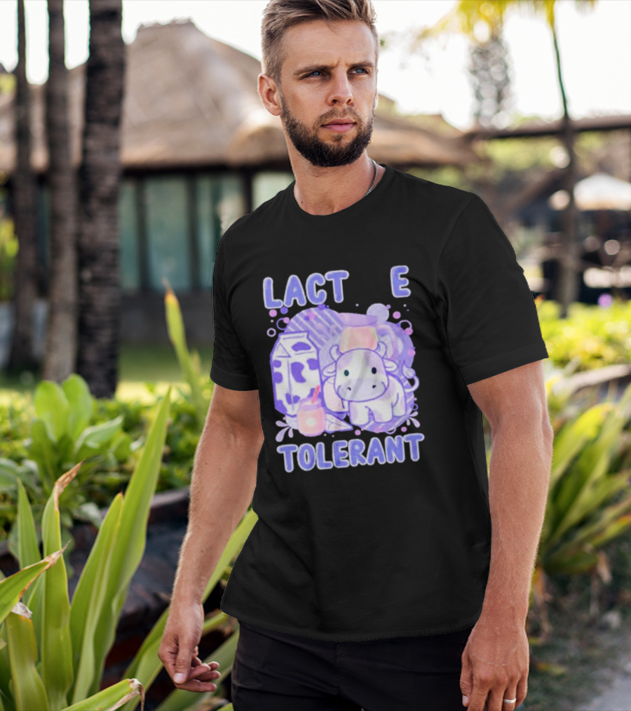 Lactose Intolerant Funny Milk Cow Cartoon T-Shirt