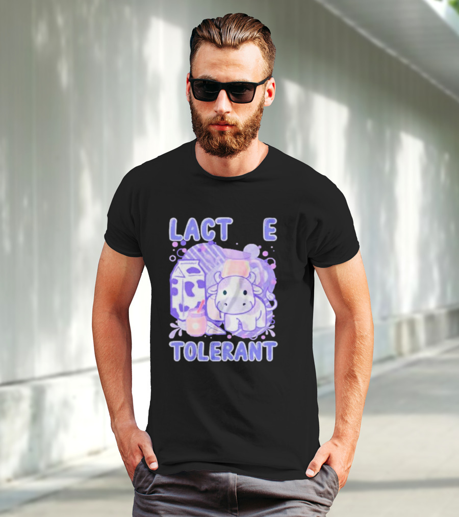 Lactose Intolerant Funny Milk Cow Cartoon T-Shirt