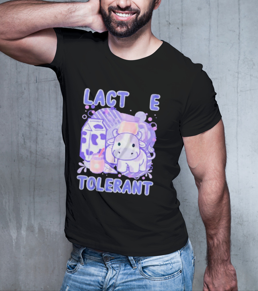 Lactose Intolerant Funny Milk Cow Cartoon T-Shirt