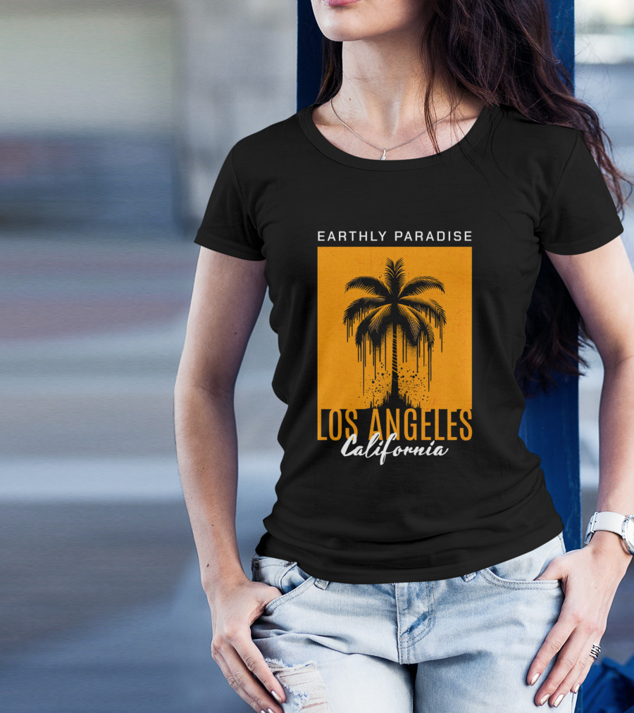 Earthly Paradise Los Angeles California Palm Tree T-Shirt