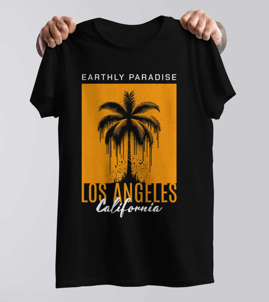 Earthly Paradise Los Angeles California Palm Tree T-Shirt