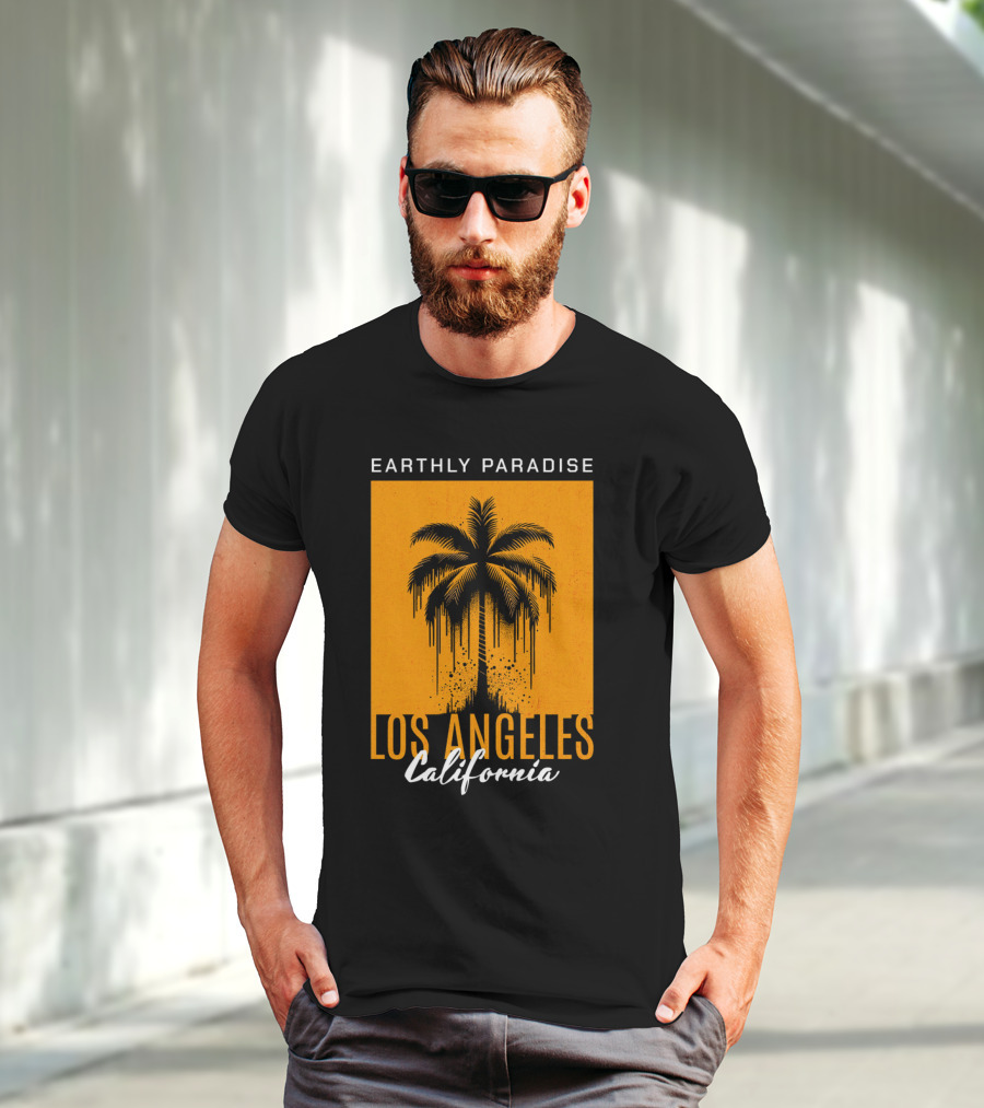 Earthly Paradise Los Angeles California Palm Tree T-Shirt