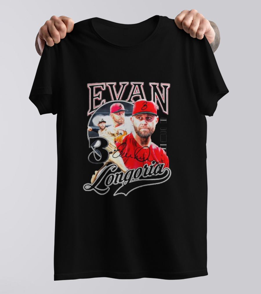 Evan Longoria 3 Arizona Diamondbacks Signature Baseball T-Shirt