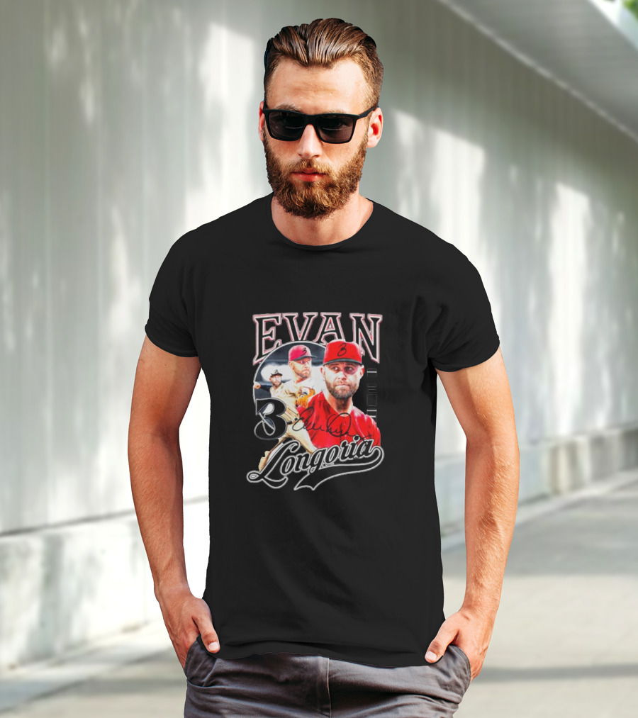 Evan Longoria 3 Arizona Diamondbacks Signature Baseball T-Shirt