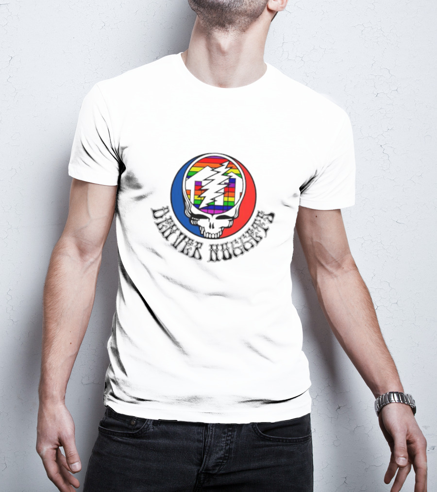 Denver Nuggets Grateful Dead Skull Rainbow Bolt T-Shirt