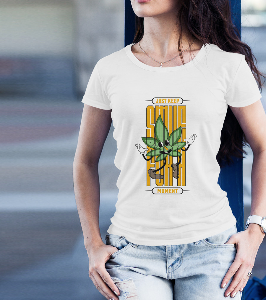 Just Keep Smile For A Moment Leaf Character T-Shirt