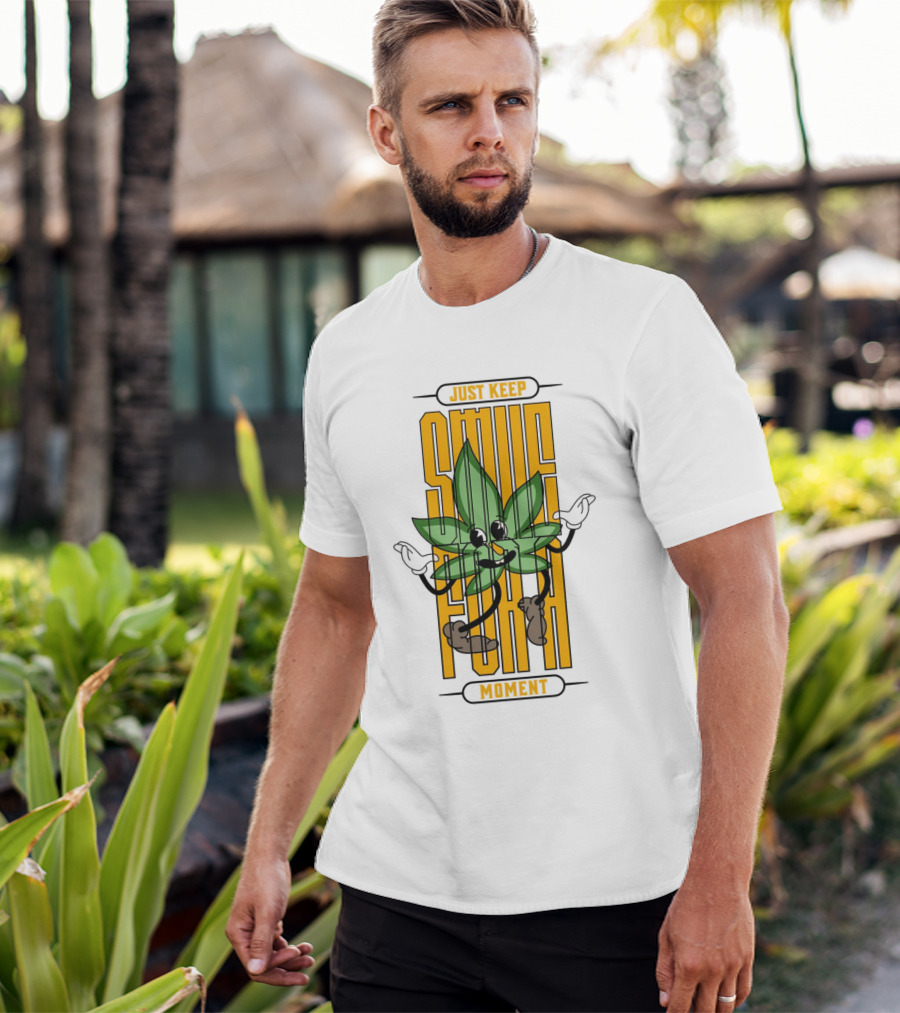 Just Keep Smile For A Moment Leaf Character T-Shirt