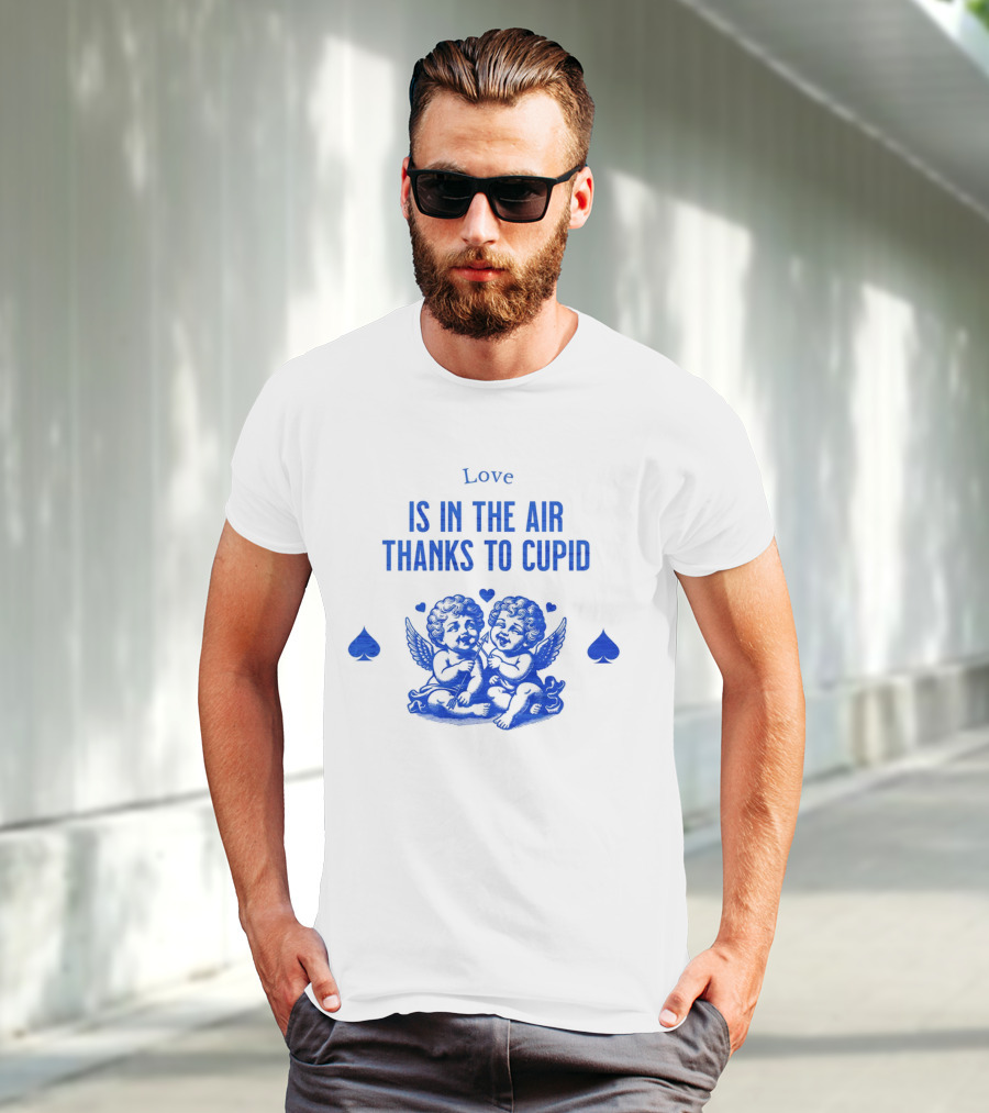 Love Is In The Air Thanks To Cupid Cherubs With Hearts And Spades T-Shirt