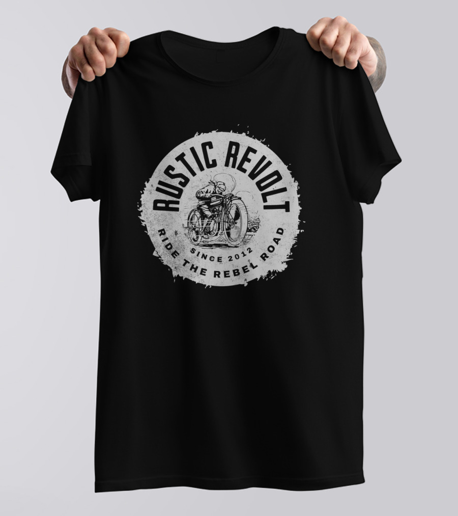 Rustic Revolt Ride The Rebel Road Grunge Motorcycle Since 2012 T-Shirt