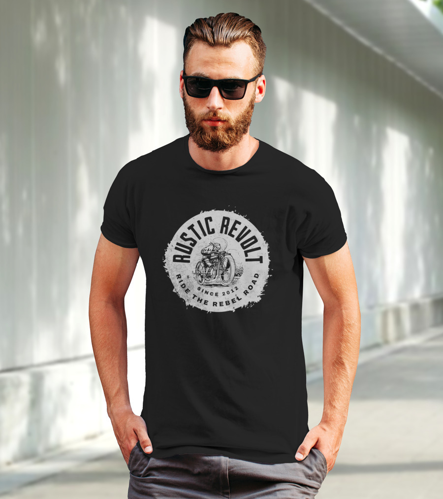 Rustic Revolt Ride The Rebel Road Grunge Motorcycle Since 2012 T-Shirt