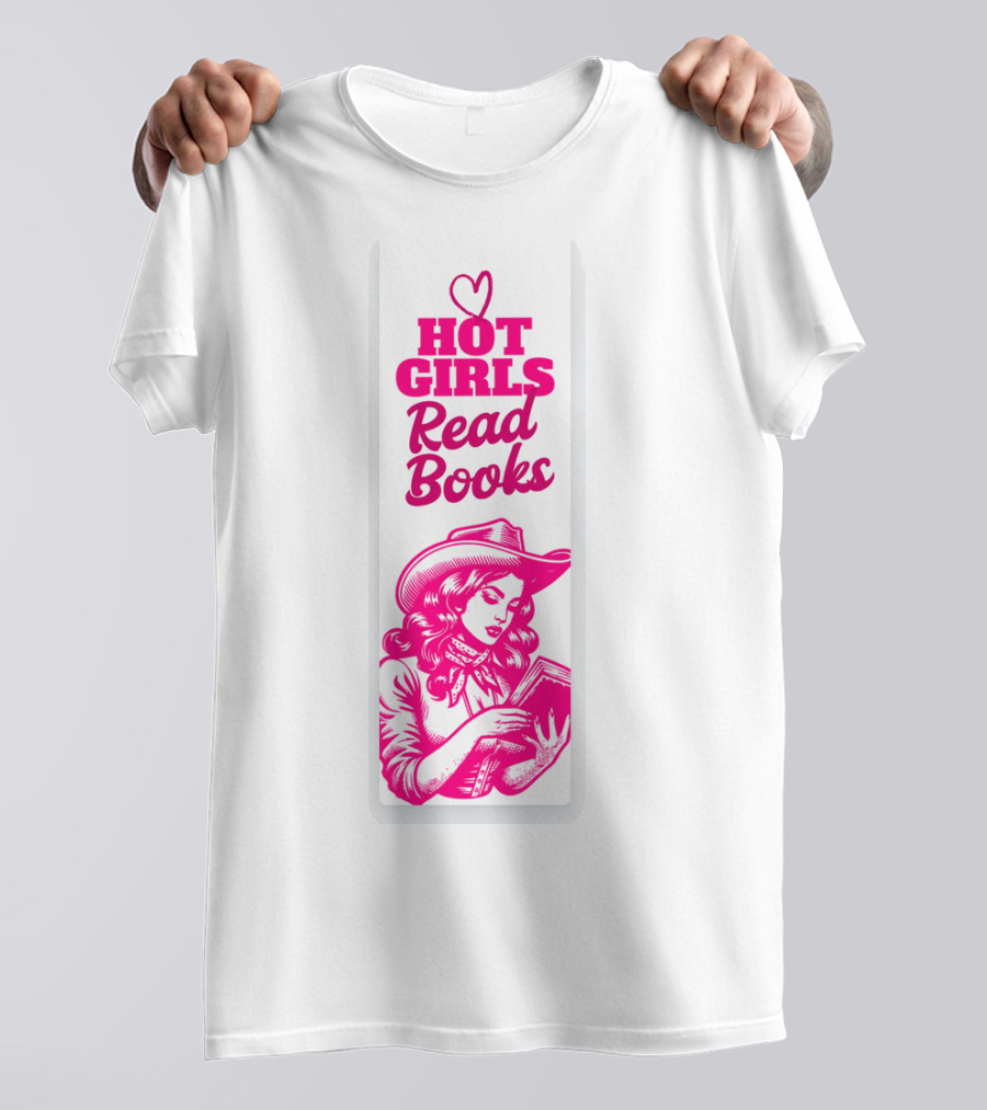 Hot Girls Read Books Cool Vintage Bookmark T-Shirt