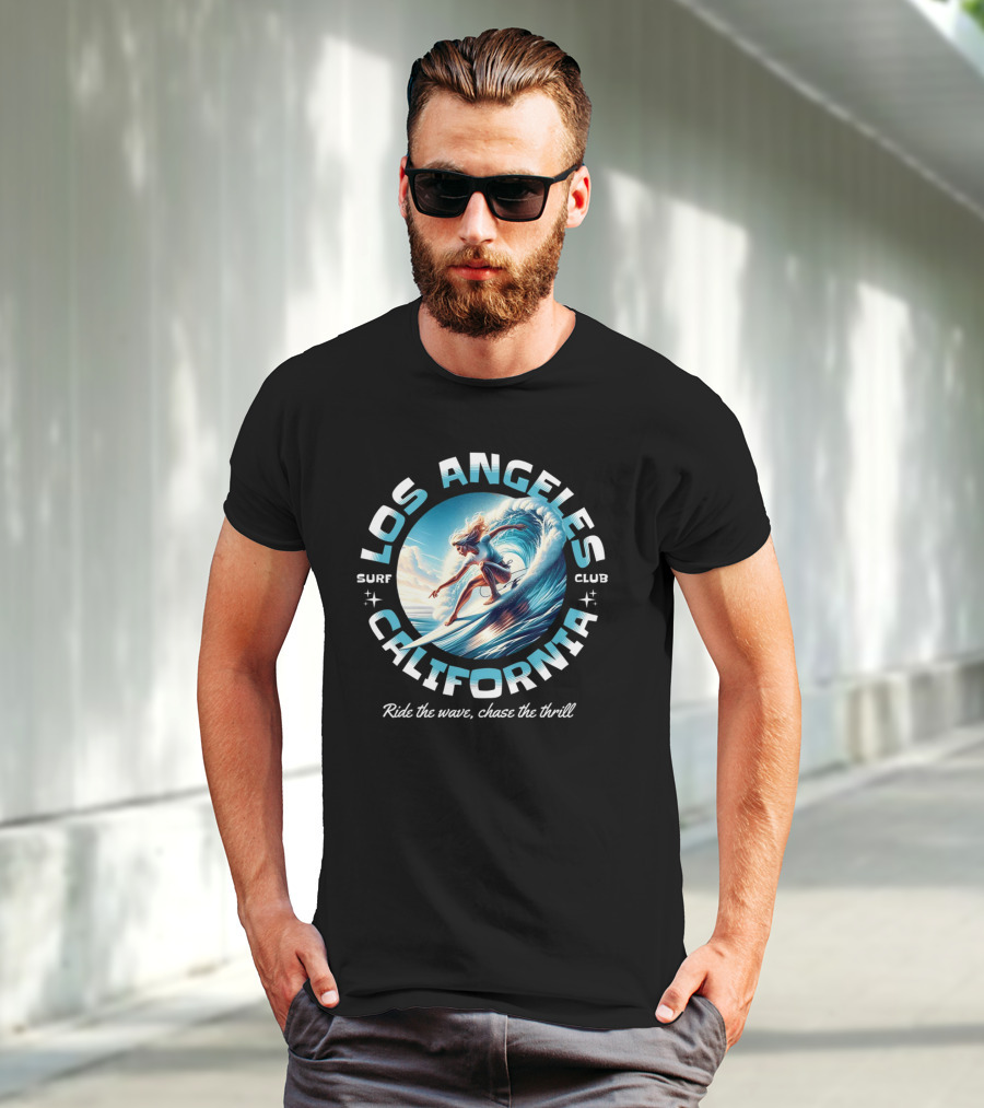 Los Angeles California Surf Club Ride The Wave Chase The Thrill T-Shirt