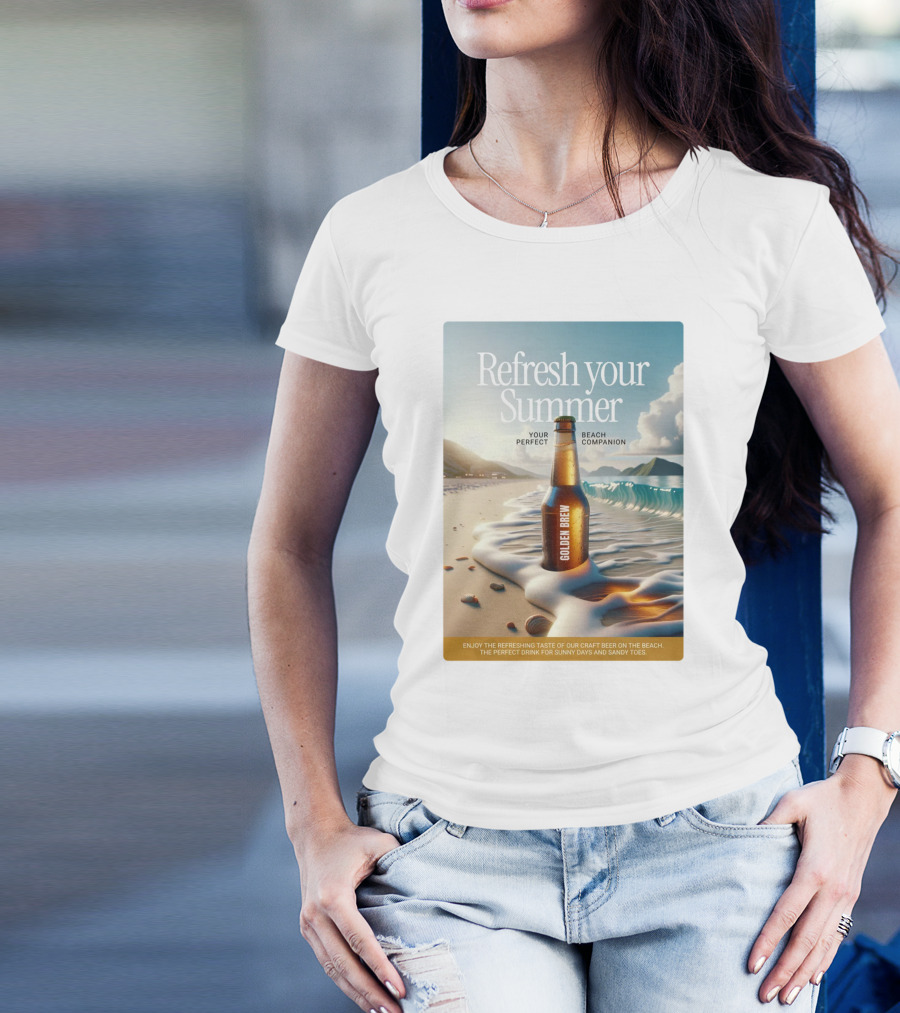 Refresh Your Summer Golden Brew Beach Companion T-Shirt