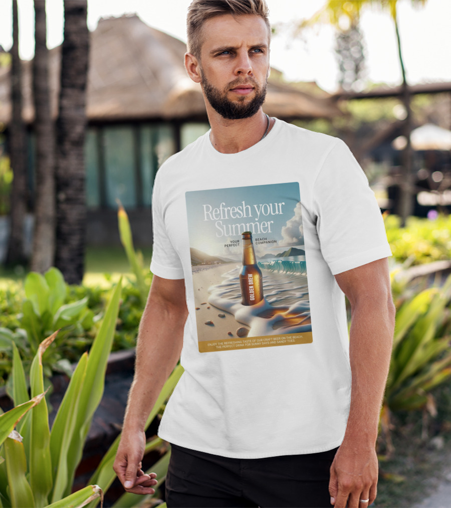 Refresh Your Summer Golden Brew Beach Companion T-Shirt