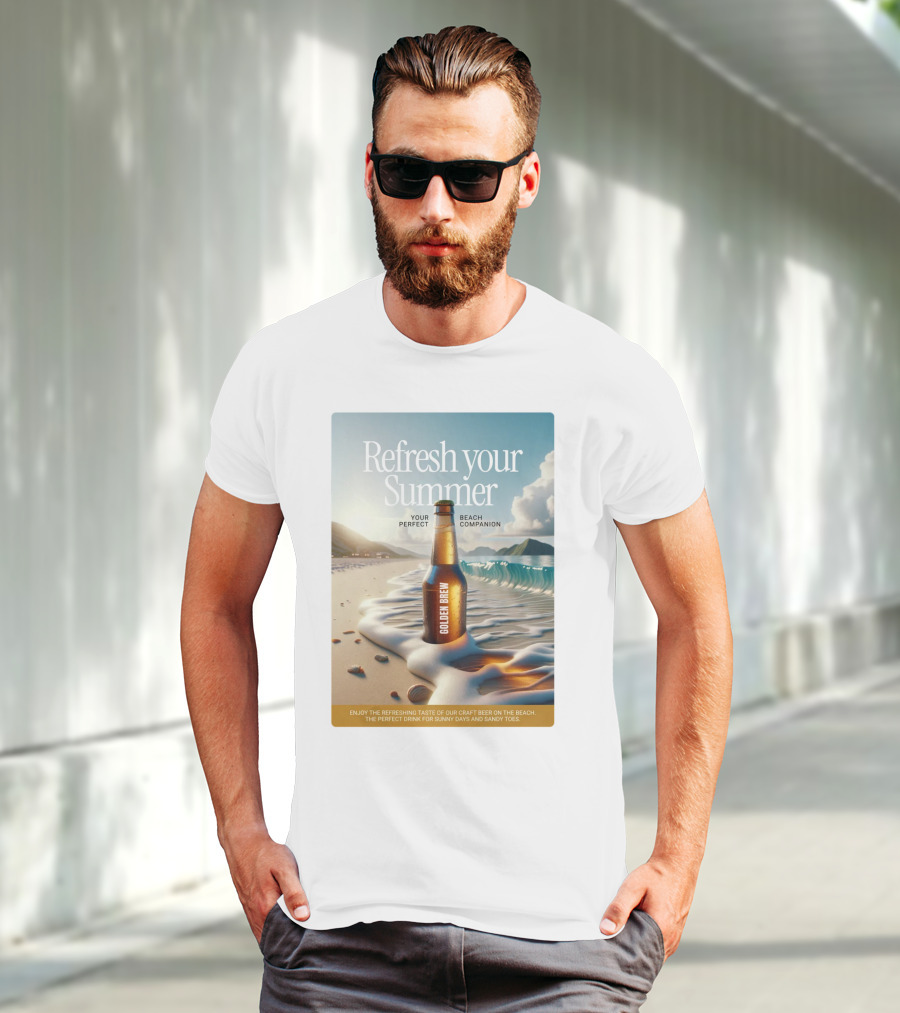 Refresh Your Summer Golden Brew Beach Companion T-Shirt