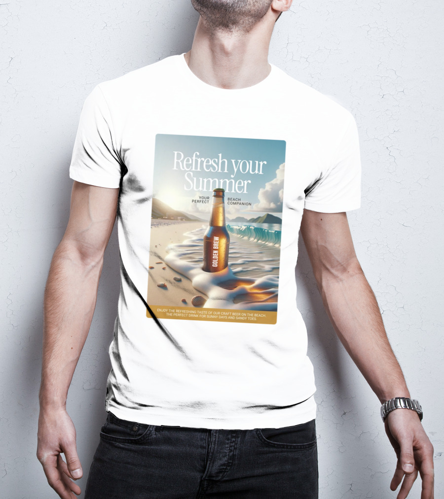 Refresh Your Summer Golden Brew Beach Companion T-Shirt