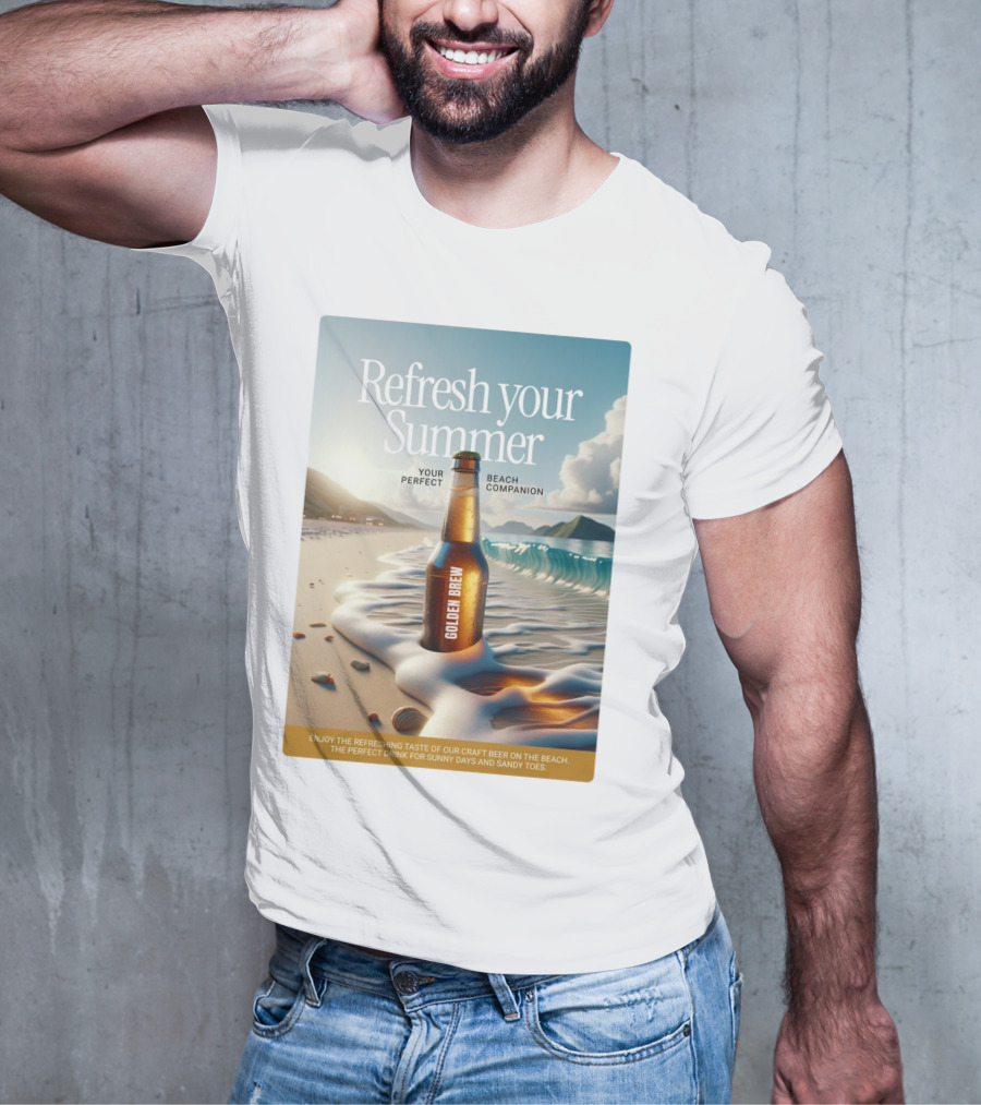 Refresh Your Summer Golden Brew Beach Companion T-Shirt