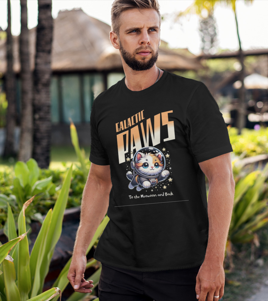 GALACTIC PAWS To The Meowoon And Back T-Shirt