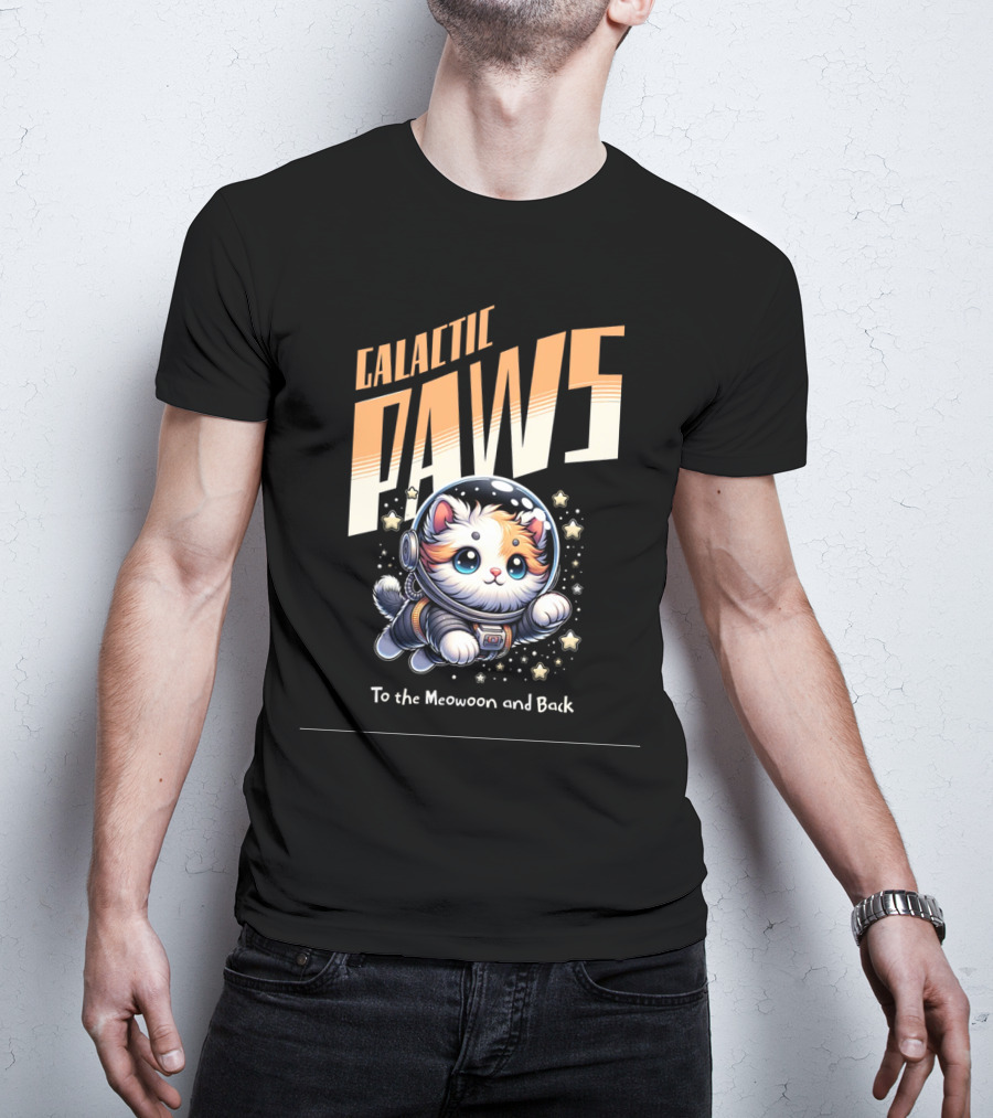 GALACTIC PAWS To The Meowoon And Back T-Shirt